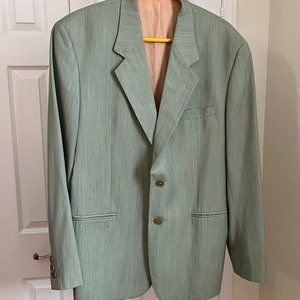 United Colours of Benetton green teal blazer with hole at back